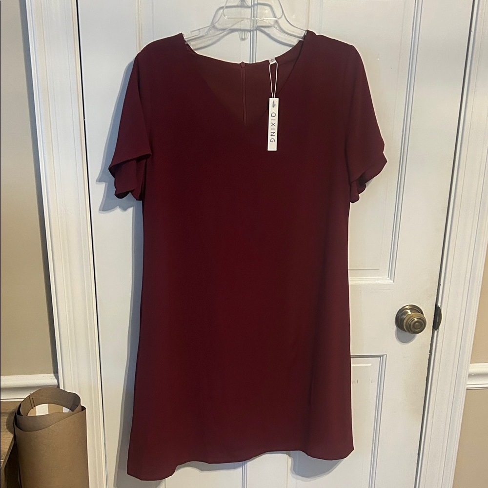 Olivaceous Burgundy Mini Dress
